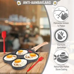 W&Z® Pannenkoekenpan Inductie - Pancake Pan - Omeletpan - Omeletmaker -Eierpan- Anti Aanbak - 4 Vakjes 19 W&Z® Pannenkoekenpan Inductie - Pancake Pan - Omeletpan - Omeletmaker -Eierpan- Anti Aanbak - 4 Vakjes -Kookgerei Korting Winkel 1200x1200 987