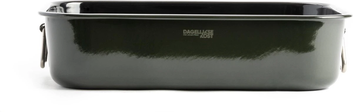 Dagelijkse Kost Door Jeroen Meus - Braadslede 39,5x28,6cm - Olijfgroen - Emaille - PFAS-vrij 10 Dagelijkse Kost Door Jeroen Meus - Braadslede 39,5x28,6cm - Olijfgroen - Emaille - PFAS-vrij - Afbeelding 8
