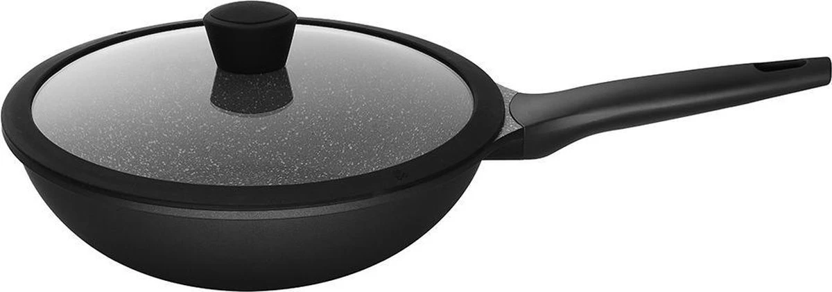 Sola - Wokpan Fair Cooking Zwart/wit Greblon Anti Aanbaklaag 3 Sola - Wokpan Fair Cooking Zwart/wit Greblon Anti Aanbaklaag