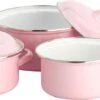 Lite-Body Pannenset - 3-delig - 2 Kookpannen & 1 Steelpan - Emaille - Serafijn Roze 2 Lite-Body Pannenset - 3-delig - 2 Kookpannen & 1 Steelpan - Emaille - Serafijn Roze -Kookgerei Korting Winkel 1200x453