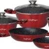 Luxe 10-delige Koekenpannenset - Inductie - Voor Alle Warmtebronnen - Met Glazen Deksels - Rood 2 Luxe 10-delige Koekenpannenset - Inductie - Voor Alle Warmtebronnen - Met Glazen Deksels - Rood -Kookgerei Korting Winkel 1200x486