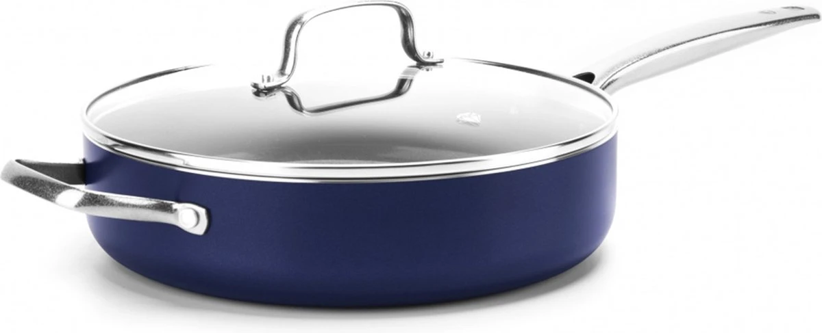 Blue Diamond – Sauteerpan Inclusief Deksel – Hapjespan – 28 Cm - Coating Met Diamant - Blauw 3 Blue Diamond – Sauteerpan Inclusief Deksel – Hapjespan – 28 Cm - Coating Met Diamant - Blauw