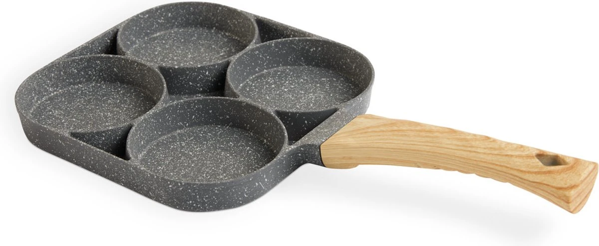 Magnani - Eierpan - 4 Bakplaten Van ⌀ 8 Cm - Voor Gas- En Elektrische Kookplaten - Aluminium - Houten Handvat - 38 X 18.7 X 2 Cm 3 Magnani - Eierpan - 4 Bakplaten Van ⌀ 8 Cm - Voor Gas- En Elektrische Kookplaten - Aluminium - Houten Handvat - 38 X 18.7 X 2 Cm