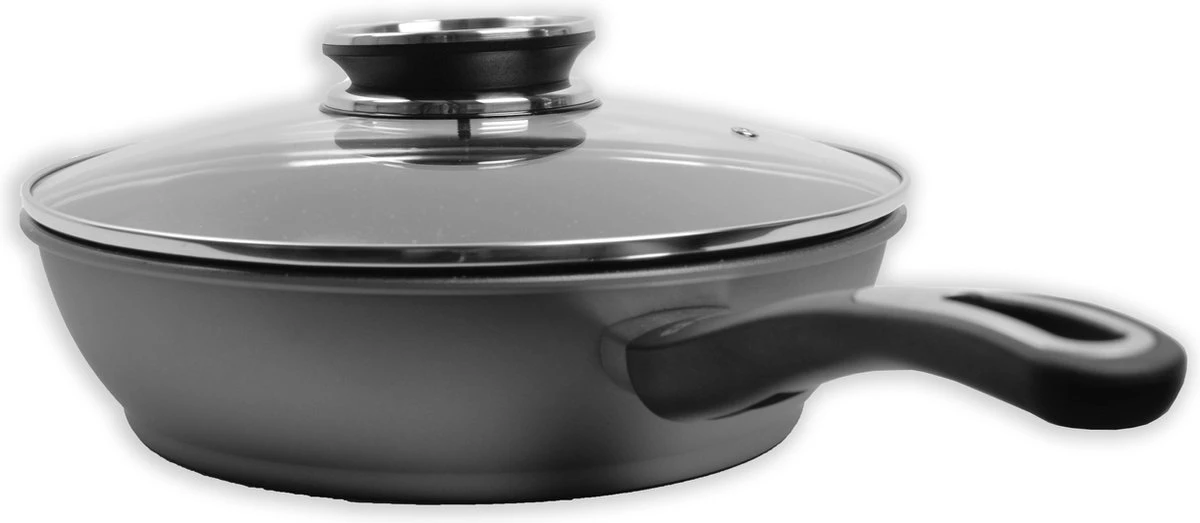 Merkloos Keukenpan Met Deksel En Heeft Een Diameter Van Ø 28 Cm - Luxe Hapjespan Keukenpan Van 28cm Anti-aanbaklaag - Handvat Zwart - Pan Met Deksel 3 Merkloos Keukenpan Met Deksel En Heeft Een Diameter Van Ø 28 Cm - Luxe Hapjespan Keukenpan Van 28cm Anti-aanbaklaag - Handvat Zwart - Pan Met Deksel