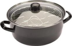 Frituurpan Emaille Met Glazen Deksel En Korf - Ø 26cm - Zwart 6 Frituurpan Emaille Met Glazen Deksel En Korf - Ø 26cm - Zwart -Kookgerei Korting Winkel 1200x765 6