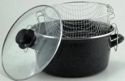 Frituurpan Emaille Met Glazen Deksel En Korf - Ø 26cm - Zwart 7 Frituurpan Emaille Met Glazen Deksel En Korf - Ø 26cm - Zwart -Kookgerei Korting Winkel 1200x779 5