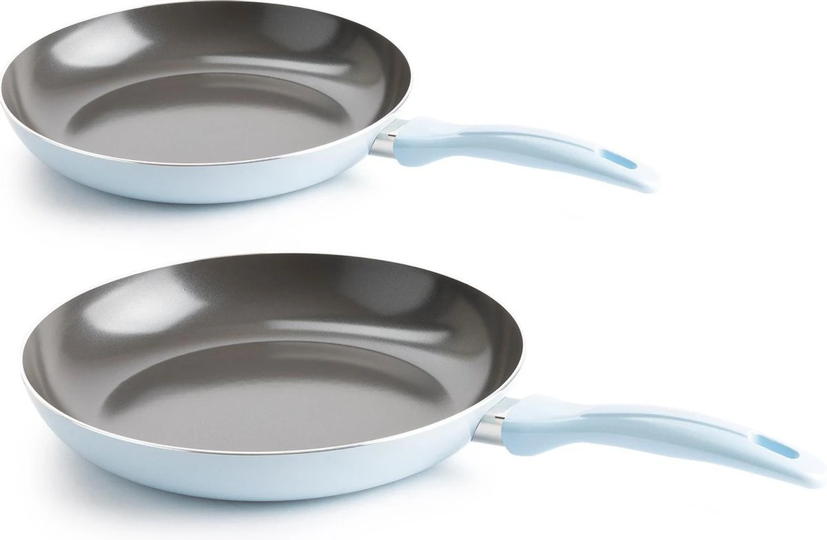 VitaVerde Expert Koekenpannenset Ø 24cm + Ø 28cm - Lichtblauw - Inductie - PFAS-vrij 3 VitaVerde Expert Koekenpannenset Ø 24cm + Ø 28cm - Lichtblauw - Inductie - PFAS-vrij