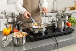 Swiss Pro + Pannenset - 12 Delig - RVS - Roestvrijstalen Kookgerei 18/10 10 Swiss Pro + Pannenset - 12 Delig - RVS - Roestvrijstalen Kookgerei 18/10 -Kookgerei Korting Winkel 1200x799 2