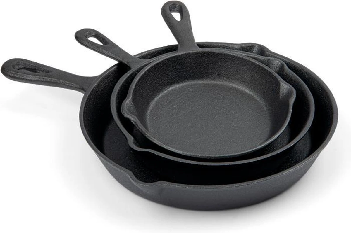 Gietijzeren Pannenset - Cast Iron Skillets - BBQ Skilletset 2 Gietijzeren Pannenset - Cast Iron Skillets - BBQ Skilletset