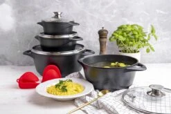 Smile - 8 Delige Pannenset - Antiaanbaklaag - Vaatwasser Bestendig - Geschikt Voor Iedere Kookplaat - MGK-18 - Zwart 17 Smile - 8 Delige Pannenset - Antiaanbaklaag - Vaatwasser Bestendig - Geschikt Voor Iedere Kookplaat - MGK-18 - Zwart -Kookgerei Korting Winkel 1200x800 158
