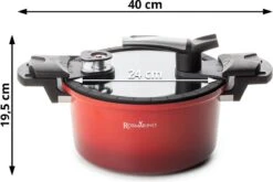 Rosmarino - Snelkookpan Met Glazen Deksel - Zwart - Ø24cm - 5 Liter - 100% PFAS & PFOA Vrij - Aluminium - Pressure Cooker - Non-stick Minerale Coating - Ergonomische Handgrepen - Geschikt Voor Alle Warmtebronnen 16 Rosmarino - Snelkookpan Met Glazen Deksel - Zwart - Ø24cm - 5 Liter - 100% PFAS & PFOA Vrij - Aluminium - Pressure Cooker - Non-stick Minerale Coating - Ergonomische Handgrepen - Geschikt Voor Alle Warmtebronnen -Kookgerei Korting Winkel 1200x800 228