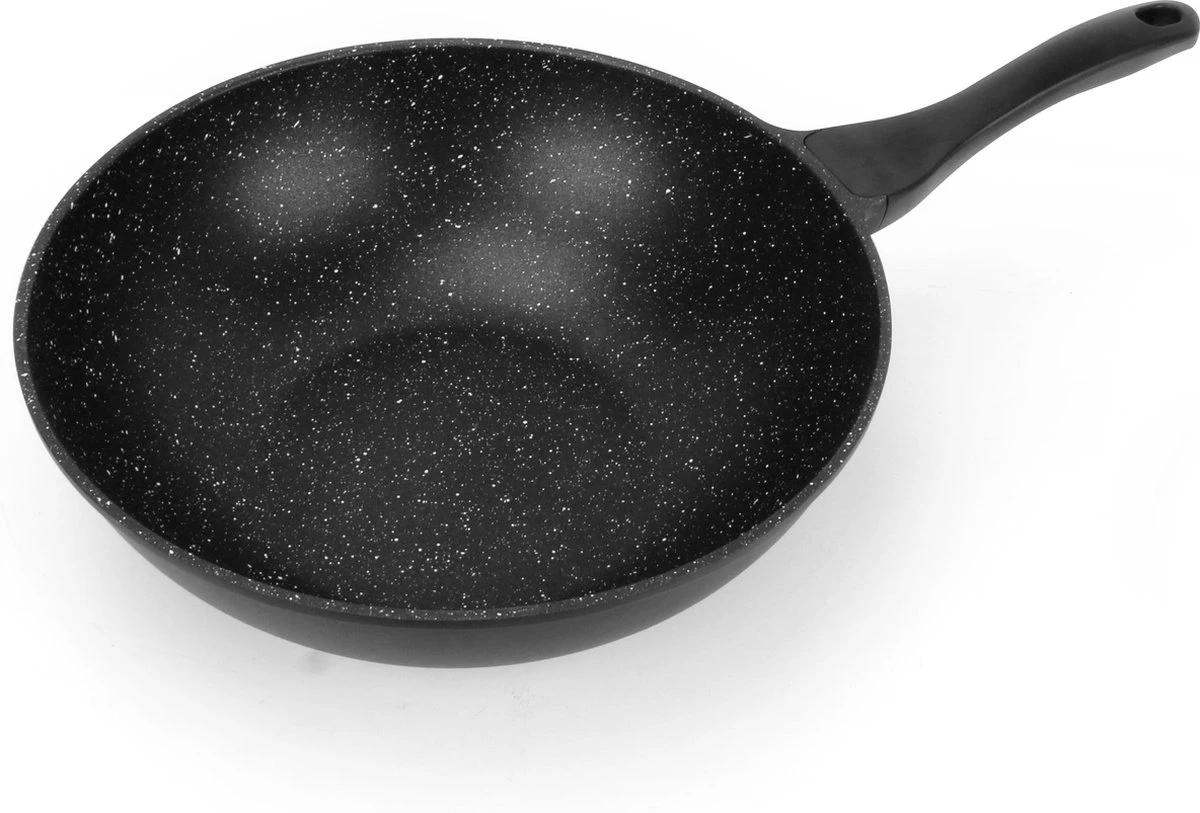 Swiss Pro+ - Marmeren Wokpan - Ø 30 Cm - Geschikt Voor Alle Warmtebronnen 4 Swiss Pro+ - Marmeren Wokpan - Ø 30 Cm - Geschikt Voor Alle Warmtebronnen - Afbeelding 2