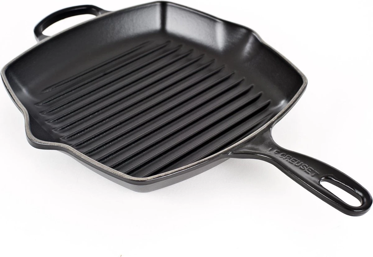 Le Creuset Gietijzeren Vierkante Grillpan - 26cm - Mat Zwart 3 Le Creuset Gietijzeren Vierkante Grillpan - 26cm - Mat Zwart