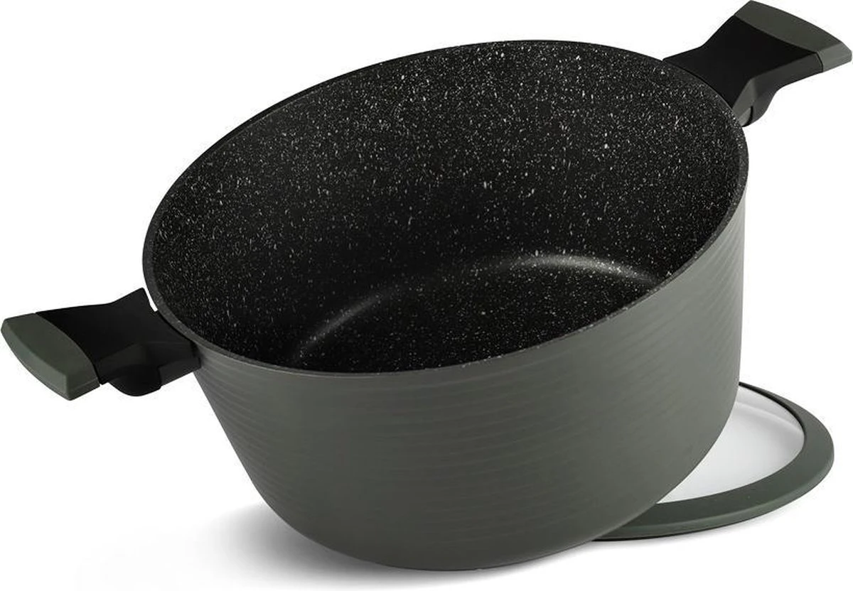 Edënbërg Green Line - 12-delige Luxe Pannenset Van Gesmeed Aluminium - Keramische/Marmeren Coating 8 Edënbërg Green Line - 12-delige Luxe Pannenset Van Gesmeed Aluminium - Keramische/Marmeren Coating - Afbeelding 6