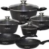 Cheffinger Pannenset - 10 Delig - Marmeren Coating - Inductie - Met Glazen Deksels - Zwart 2 Cheffinger Pannenset - 10 Delig - Marmeren Coating - Inductie - Met Glazen Deksels - Zwart -Kookgerei Korting Winkel 1200x836 1