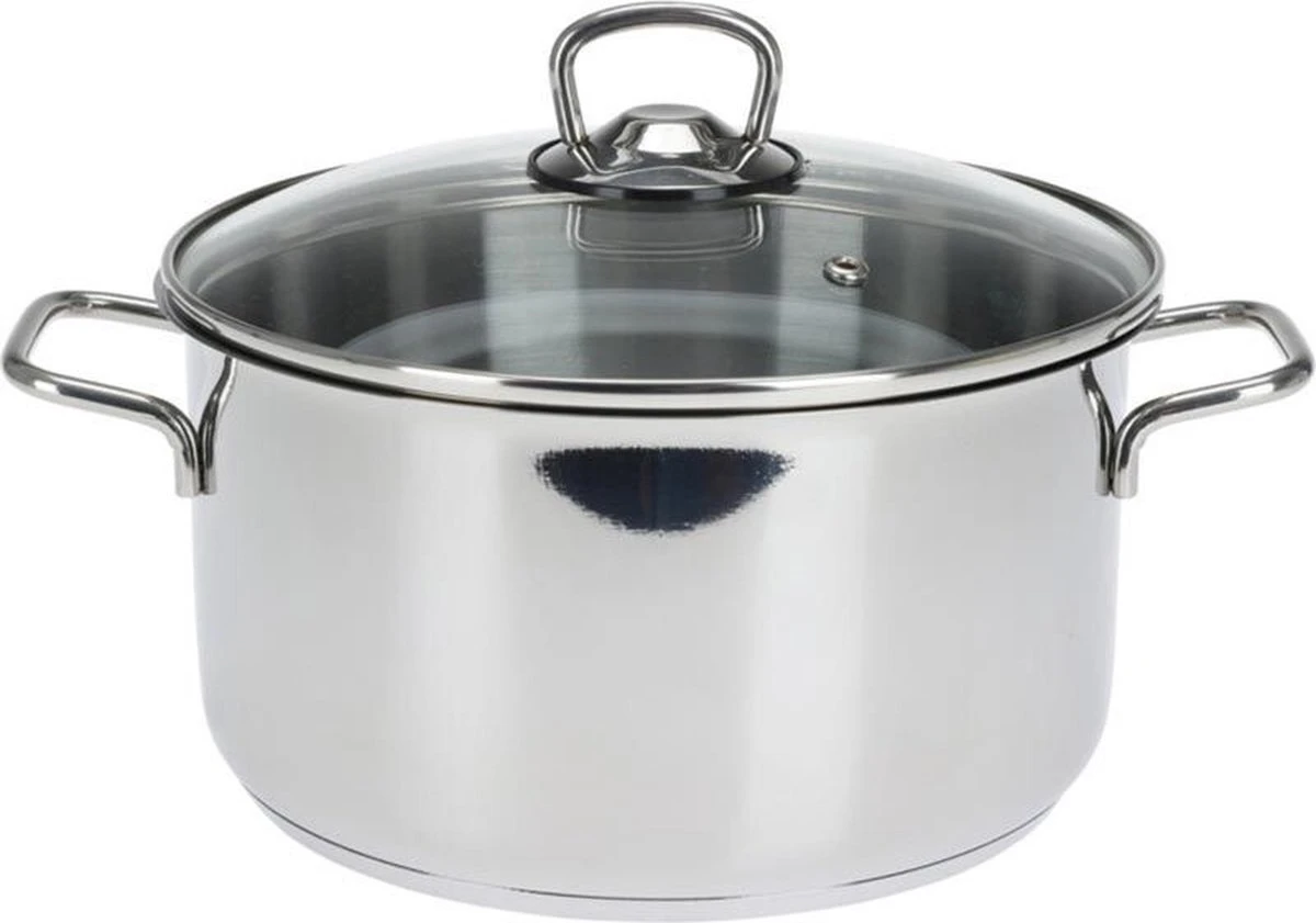 KOOPMAN Roestvrijstalen Pan 4,5 Liter - Met Glazen Deksel 3 KOOPMAN Roestvrijstalen Pan 4,5 Liter - Met Glazen Deksel
