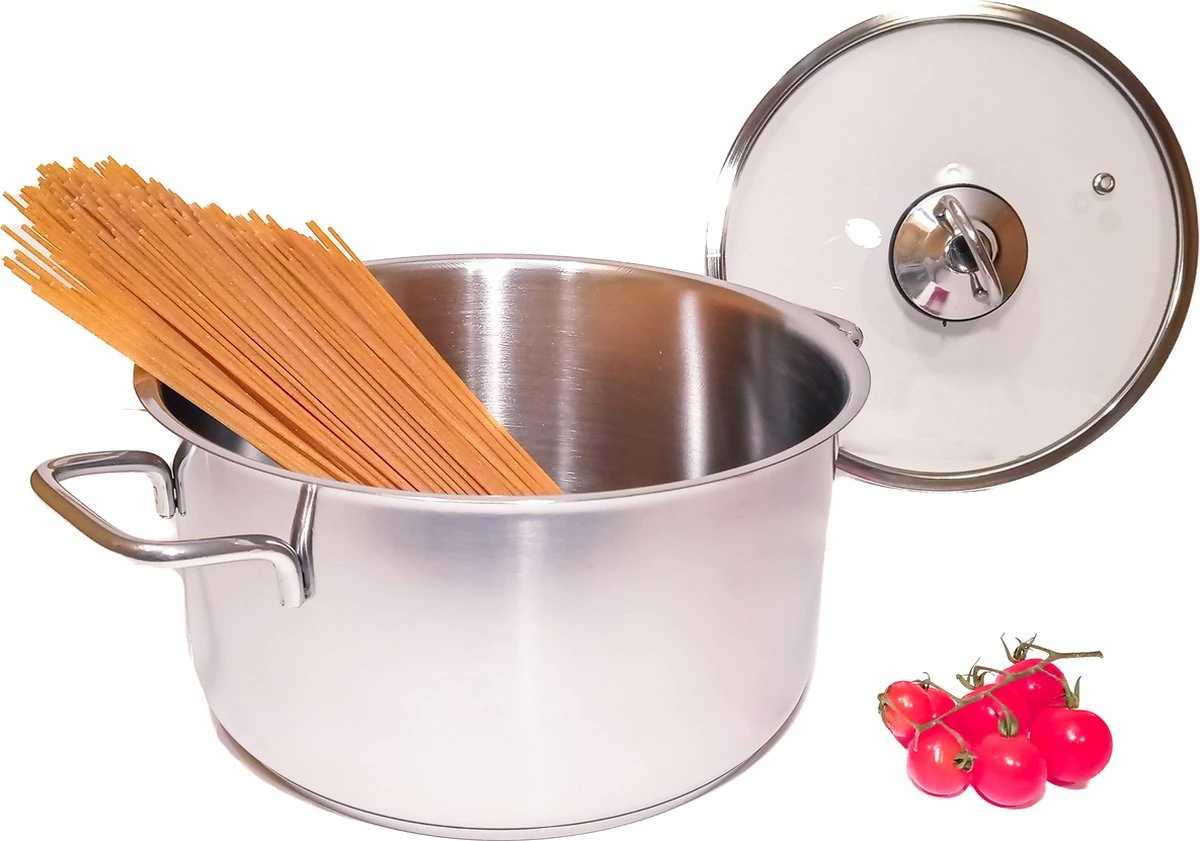 KOOPMAN Roestvrijstalen Pan 4,5 Liter - Met Glazen Deksel 4 KOOPMAN Roestvrijstalen Pan 4,5 Liter - Met Glazen Deksel - Afbeelding 2