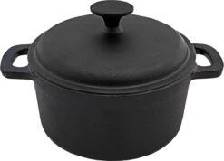 Cast Iron - Braadpan - Gietijzer - Met Deksel - Ø20x9cm - Zwart