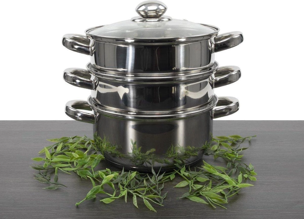 Merkloos Imperial Kitchen Stoompan - 20 Cm - 3 Delig - 21 X 26cm 8 Merkloos Imperial Kitchen Stoompan - 20 Cm - 3 Delig - 21 X 26cm - Afbeelding 6