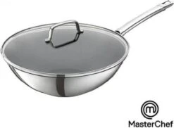 Bestsellers 5 MasterChef / Jumbo - Wokpan - Met Glazen Deksel - 28 Cm - Inductie