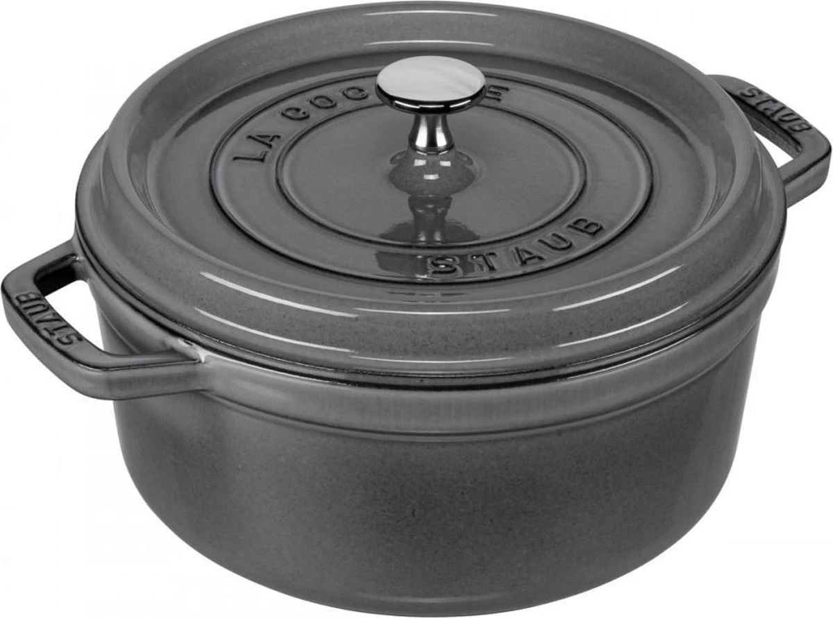Staub Cocotte - Rond - 24 Cm - Grafietgrijs 3 Staub Cocotte - Rond - 24 Cm - Grafietgrijs