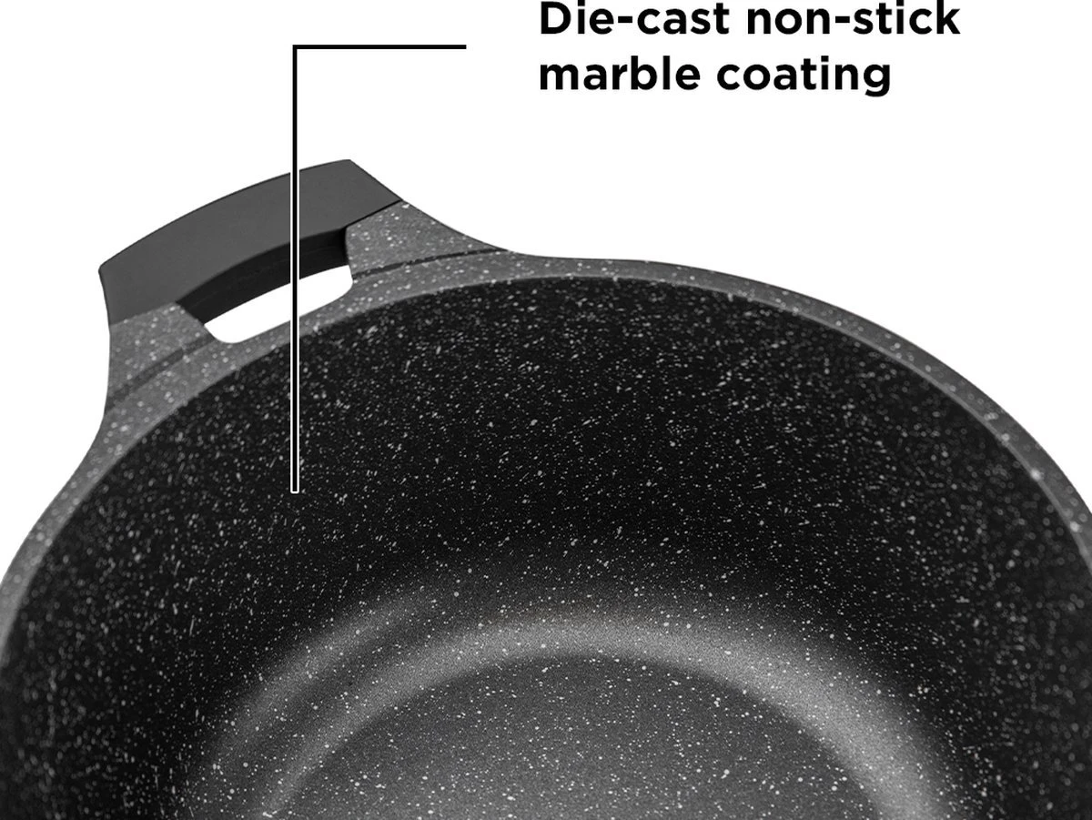 Herenthal Inductie Pannenset - Luxe 10-delige Koekenpanset - Voor Alle Warmtebronnen - Met Glazen Deksels En Koudgrepen - Zwart 5 Herenthal Inductie Pannenset - Luxe 10-delige Koekenpanset - Voor Alle Warmtebronnen - Met Glazen Deksels En Koudgrepen - Zwart - Afbeelding 3