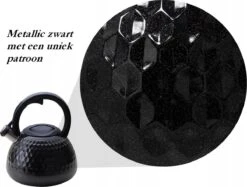 Meyerhoff Fluitketel RVS Metallic Zwart 2.7 Liter - Geschikt Voor Alle Warmtebronnen Ook Inductie - Ruitpatroon - Uniek Design - Koel Blijvend Handvat 5 Meyerhoff Fluitketel RVS Metallic Zwart 2.7 Liter - Geschikt Voor Alle Warmtebronnen Ook Inductie - Ruitpatroon - Uniek Design - Koel Blijvend Handvat -Kookgerei Korting Winkel 1200x909 4