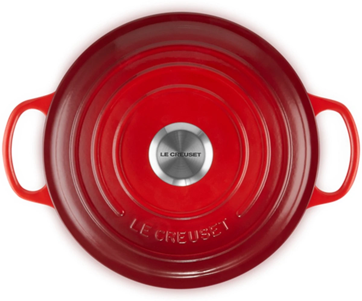 Le Creuset - Gietijzeren - Lage Braadpan - 24cm - Kersenrood 15 Le Creuset - Gietijzeren - Lage Braadpan - 24cm - Kersenrood - Afbeelding 13