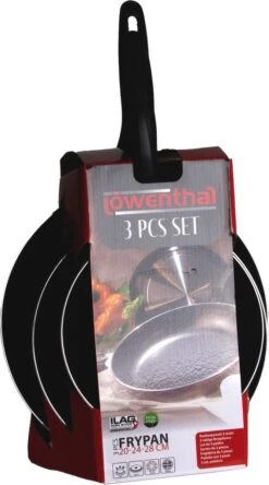 Löwenthal Hoogwaardige Koekenpan Set - 3 Stuks - PFOA Vrije Anti-aanbaklaag - Zwart 14 Löwenthal Hoogwaardige Koekenpan Set - 3 Stuks - PFOA Vrije Anti-aanbaklaag - Zwart -Kookgerei Korting Winkel 667x1200