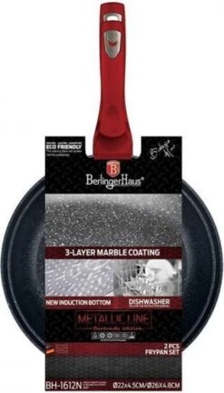 Berlinger Haus 1612 - Set Van 2 Granietpannen - Koekenpan - Rood Metallic - Burgundy Line - 22 En 26 Cm 7 Berlinger Haus 1612 - Set Van 2 Granietpannen - Koekenpan - Rood Metallic - Burgundy Line - 22 En 26 Cm -Kookgerei Korting Winkel 686x1200