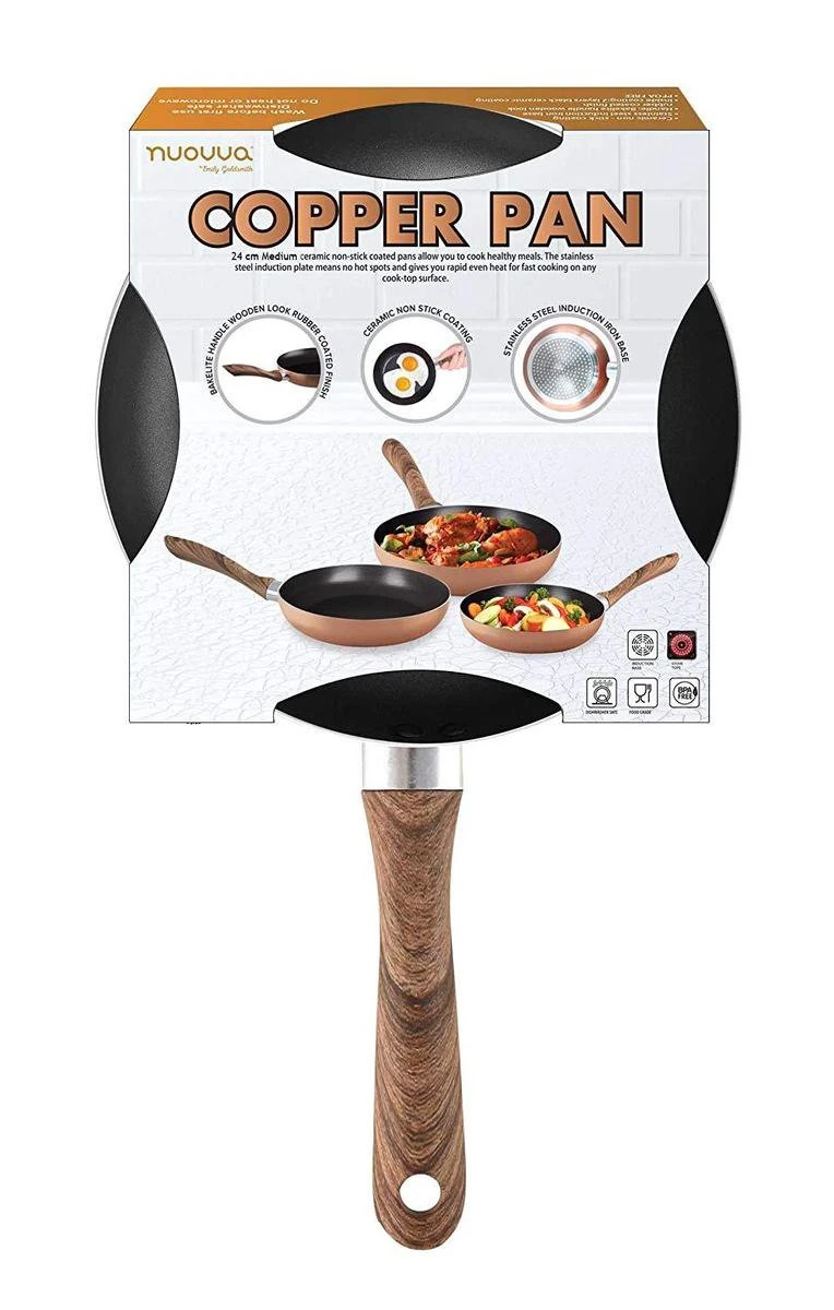 Nuovva Koperen Koekenpan - Keramische Antikleeflaag – Houten Handvat Koekenpan - Ø 24 Cm Inductie - PTFE-vrij 10 Nuovva Koperen Koekenpan - Keramische Antikleeflaag – Houten Handvat Koekenpan - Ø 24 Cm Inductie - PTFE-vrij - Afbeelding 8