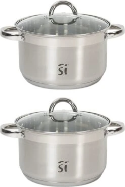 Luxe Kleine RVS Kookpan/pan Loa Met Glazen Deksel 20 Cm 3,9 Liter - Kookpannen/sauspannetje - Koken - Keukengerei -Kookgerei Korting Winkel 802x1200
