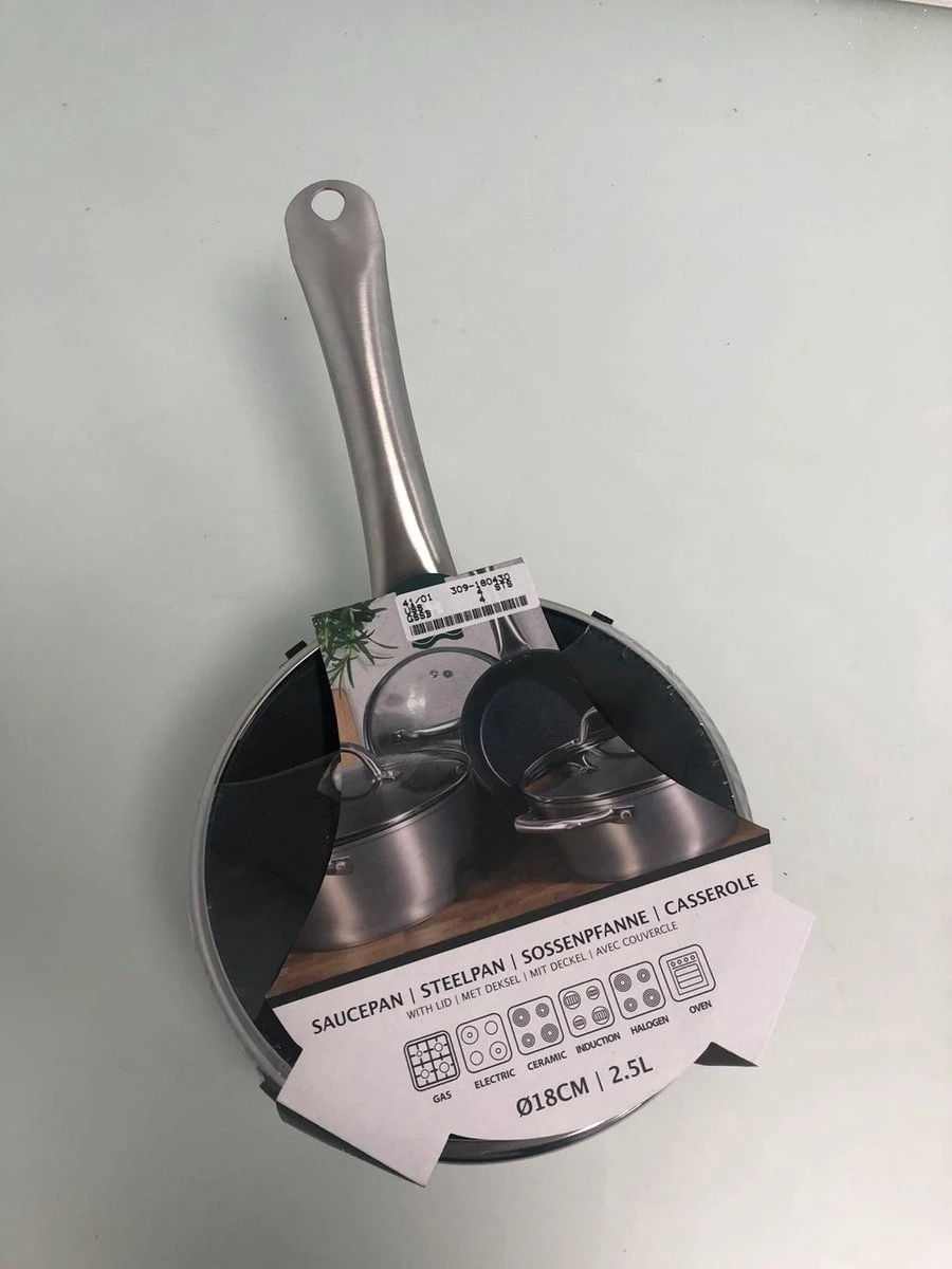 Excellent Houseware Steelpan -18 Cm - Zilver 5 Excellent Houseware Steelpan -18 Cm - Zilver - Afbeelding 3