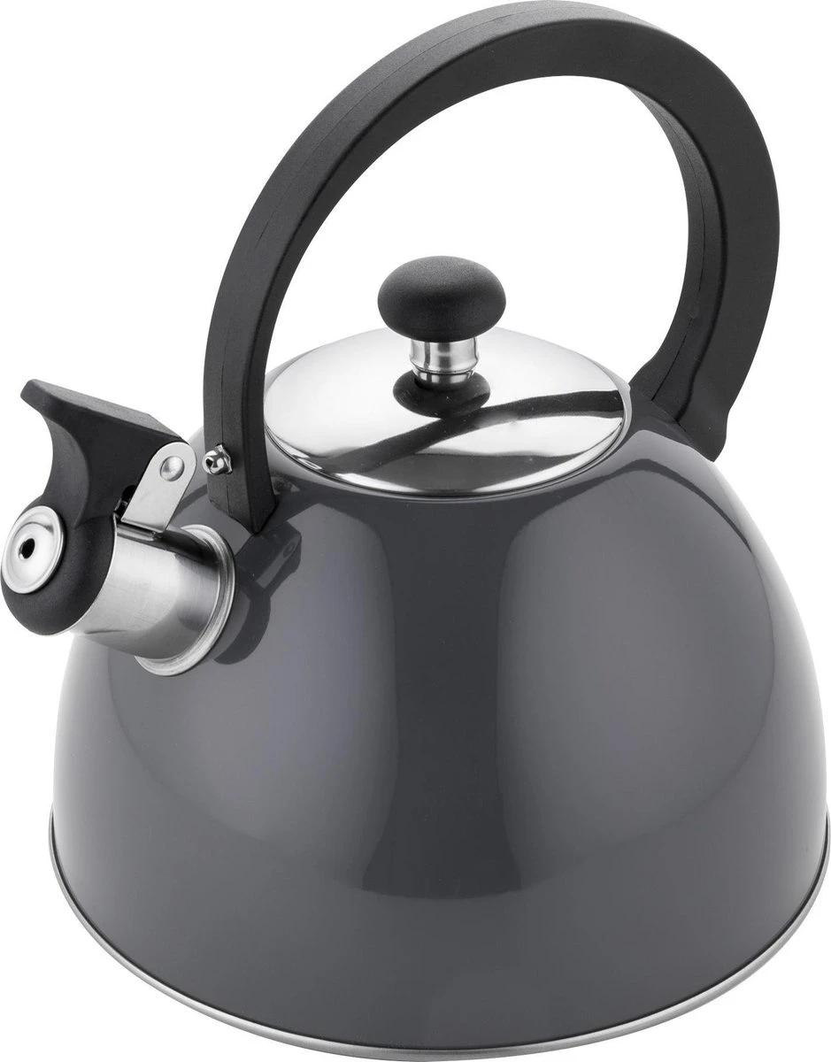 Florina Brillo Fluitketel 2,5L Voor Alle Warmtebronnen - Waterketel - Donkergrijs 4 Florina Brillo Fluitketel 2,5L Voor Alle Warmtebronnen - Waterketel - Donkergrijs - Afbeelding 2